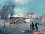 Voltolino Fontani, Landscape, Signature lower right. & Nbsp;