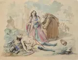 Enrico Fanfani, The murder, Signature lower right.