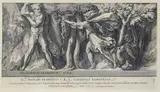Cherubino Alberti, Perseus transforms Atlas into a mountain with the head of Medusa (from Polidoro da Caravaggio), Burin engraving