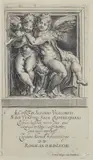Cherubino Alberti, Singing angels (from Polidoro da Caravaggio), 1583, The engraving is the first of a series of four depicting a concert of angels
