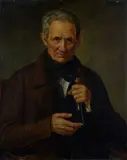 Gaetano Forte, Portrait of a gentleman with cane, On the reverse: "Original by Gaetano Forte / Alfredo Schettini"