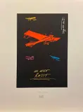 Fabio De Poli, Traveling with you - A red plane, Signature and print run at the bottom center.