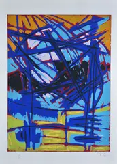 Without title by Antonio Corpora, 1974, Lithography, offered May 2022