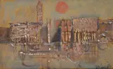Lino Dinetto, Landscape, Signature lower right. On the reverse: signature.