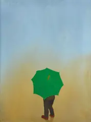 Figure with umbrella by Giovanni Bruzzi, 1969, Signature and date top left. On the reverse: Rosanna Foresi Doglia Collection label, offered May 2022