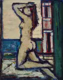 Oscar Barblan, Naked, 1956, Signature and date lower left.