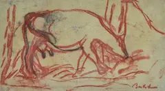 Cow by Luigi Bartolini, Signature lower right. On the reverse: declaration of authenticity by Anita Montesi Bartolini., offered May 2022