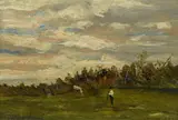 Giuseppe Bogliani, Landscape with shepherd, 1929, Sign at the bottom to the left; date lower right.