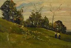 Landscape with Figures by Giuseppe Bogliani, 1923, Sign at the bottom to the left; date lower right., offered May 2022