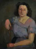 Josep Oriol Baque Mercader, Seated woman, Signature lower right.