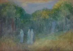 Souls in Purgatory by Fernand Riblet, On the reverse: signature., offered May 2022