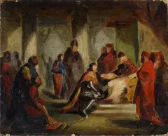 Sketch for historical scene by Stefano Ussi, Signature lower right., offered May 2022