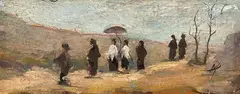 Pompeo Mariani, Procession, Abbreviation lower right.