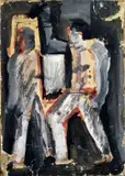 Figures by Mario Sironi, Signature lower right. On the reverse: Lodigiani Collection stamp., offered Apr 2022