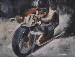 Motorcyclist by Ivo Pannaggi, Signature lower right., offered Apr 2022