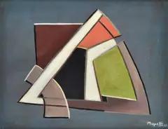 Without title by Alberto Magnelli, 1945, Signature and date lower right. On the reverse, offered Apr 2022