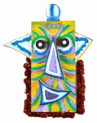 Bingo Bongo Mask by Enrico Baj, 1995, On the reverse: signature., offered Apr 2022