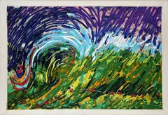 Windy by Mario Schifano, On the reverse: signature and title; Mario Schifano Foundation stamp with details of the work. The work is inserted, offered Apr 2022