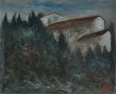 Landscape by Ottone Rosai, 1944, Signature and date lower right. On the reverse: Galleria Falsetti stamp, offered Apr 2022