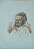 Luigi Serra, Portrait of Rembrandt's mother, 1864, Signature and date lower right. On the reverse: "Drawing of the Serra".