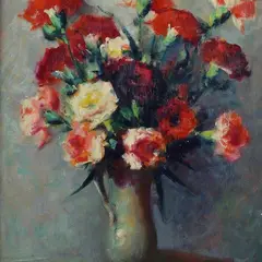 Carnations by Corrado Michelozzi, Abbreviation lower left. On the reverse: signature and title. & Nbsp;, offered Apr 2022