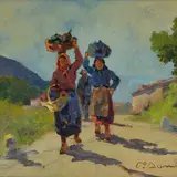 Peasant women from Gabbro by Carlo Domenici, Signature lower right. On verso: signature and title., offered Apr 2022