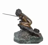 Vincenzo Gemito, Pescatorello, On a marble base. On the reverse: signature.