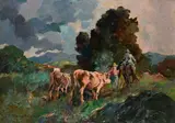 Pasture by Carlo Domenici, Sign at the bottom to the left. On the reverse: signature and title., offered Apr 2022