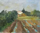 Amerigo Bartoli, Landscape with house, Signature lower right.