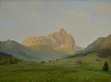 Oreste Albertini, Dolomites, 1950, Signature and date lower right.