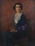 Plinio Nomellini, Portrait of a woman, Signature top left.