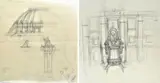 Armando Brasini, Pair of drawings, Pencil on paper
