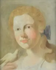 Portrait of a young girl by Giuseppe Antonio Fabbrini, On the reverse, offered Apr 2022