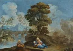 The rest during the flight into Egypt by Giuseppe Zola, On the reverse, offered Apr 2022