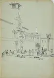 Carlo Canella, Merchants' Square, Signature lower right; title in the lower left.