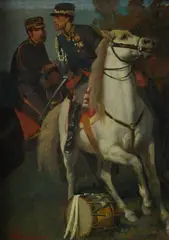 Angelo Trezzini, Soldiers on horseback, Sign at the bottom to the left.