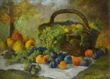 Licinio Barzanti, Basket with fruit, Signature lower right.