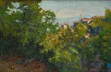 Emilio Gola, Forest with houses and marina in the background