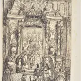 Remo Brindisi, The ceremonies, 1941, Signature and date lower right. On the reverse: printed label "Engraving purchased at the Stat. Art Institute