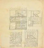 Fortunato Depero, Campana Rovereto hotels (study for poster design), Pencil on paper