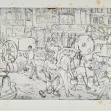 Remo Brindisi, Workers on the road, 1941, Signature and date lower left