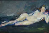 Enzo Pregno, Reclining nude, Sign at the bottom to the left.