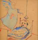 Antonio Possenti, But go back to the hospital (caricature), Mixed media on cardboard