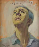 Maria Zanone, "Escaped" Racconigi, 1947, Signature and date lower left; title top center.
