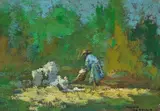 Seve Sospizio, Peasant woman, Signature lower right.