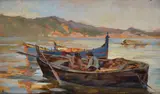 Fishermen by Carlo Domenici, Signature lower right., offered Mar 2022