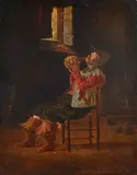 Arnaldo Tamburini, The drinker, Signature lower right.