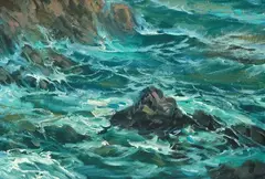 Giuseppe Caselli, Storm, Oil on hardboard