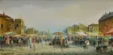Vando Acerbi, Market, Signature lower right.