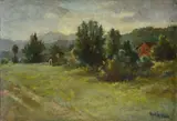 Noël Quintavalle, Countryside, 1942, Signature and date lower right.
